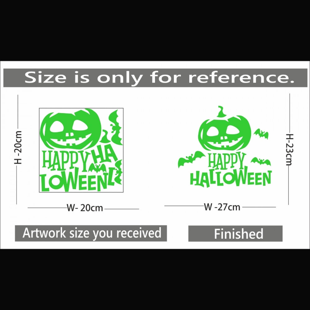 Pretty Green Happy Halloween Radium Wall Sticker