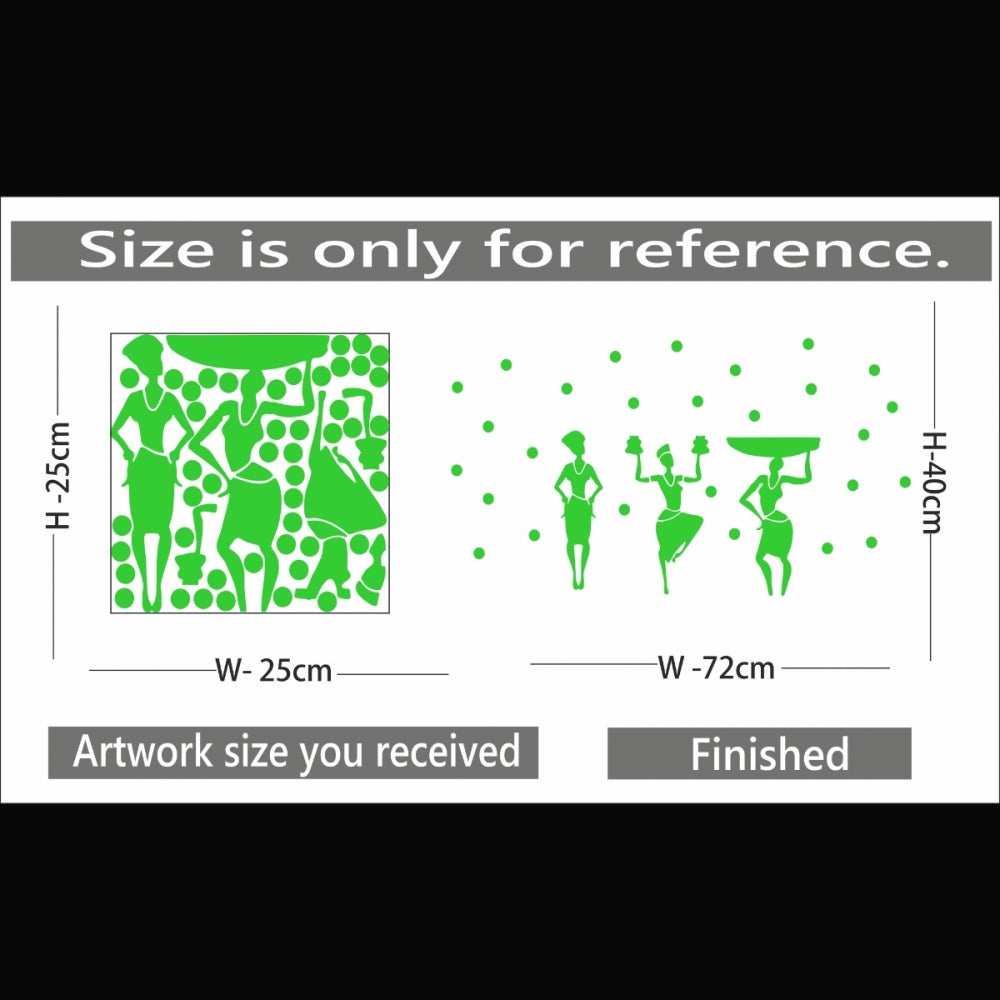 Beautiful Green Dancing Lady Radium Wall Sticker