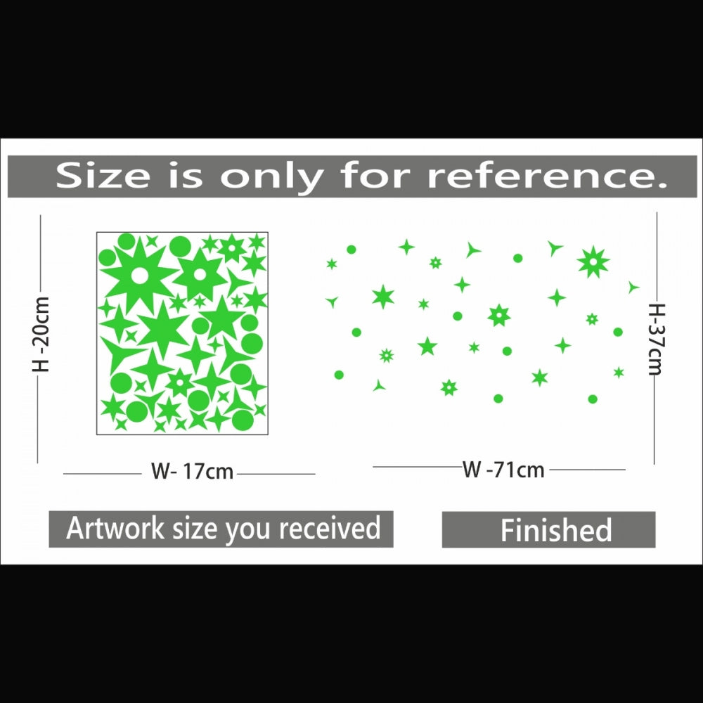 Pretty Green Galaxy Of Stars Radium Wall Sticker