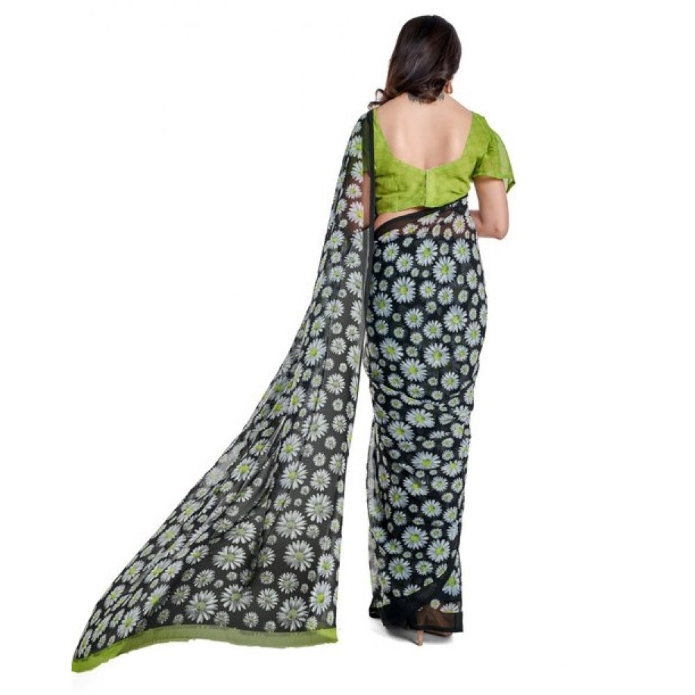 Alluring Georgette Saree With Blouse piece