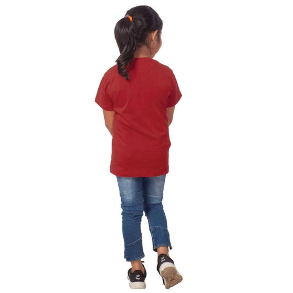 Stunning Girls Cotton Snow Board Half Sleeve T Shirt