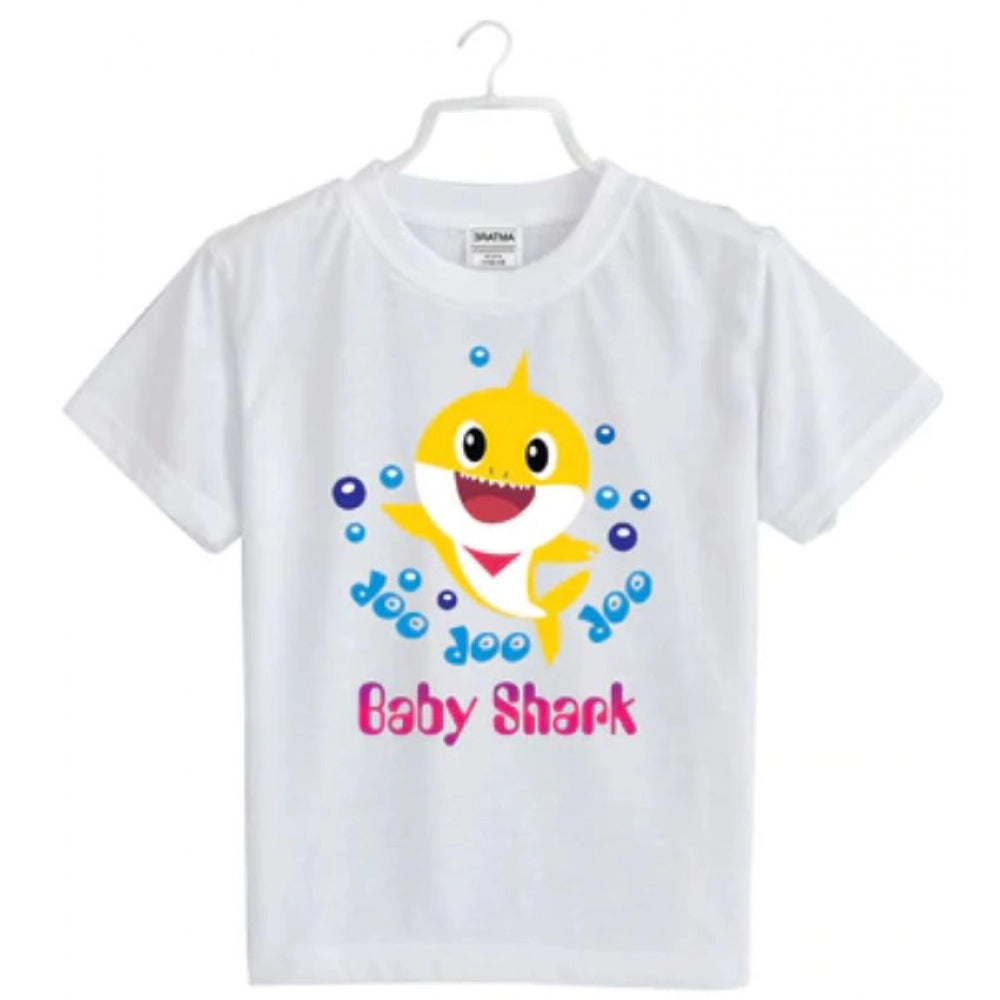 Versatile Girls Cotton Baby Shark Half Sleeve T Shirt