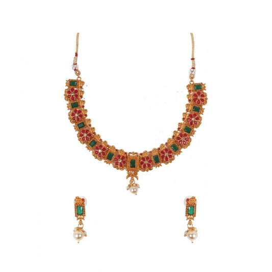 Traditional Elegent Brass Chain Necklace Set