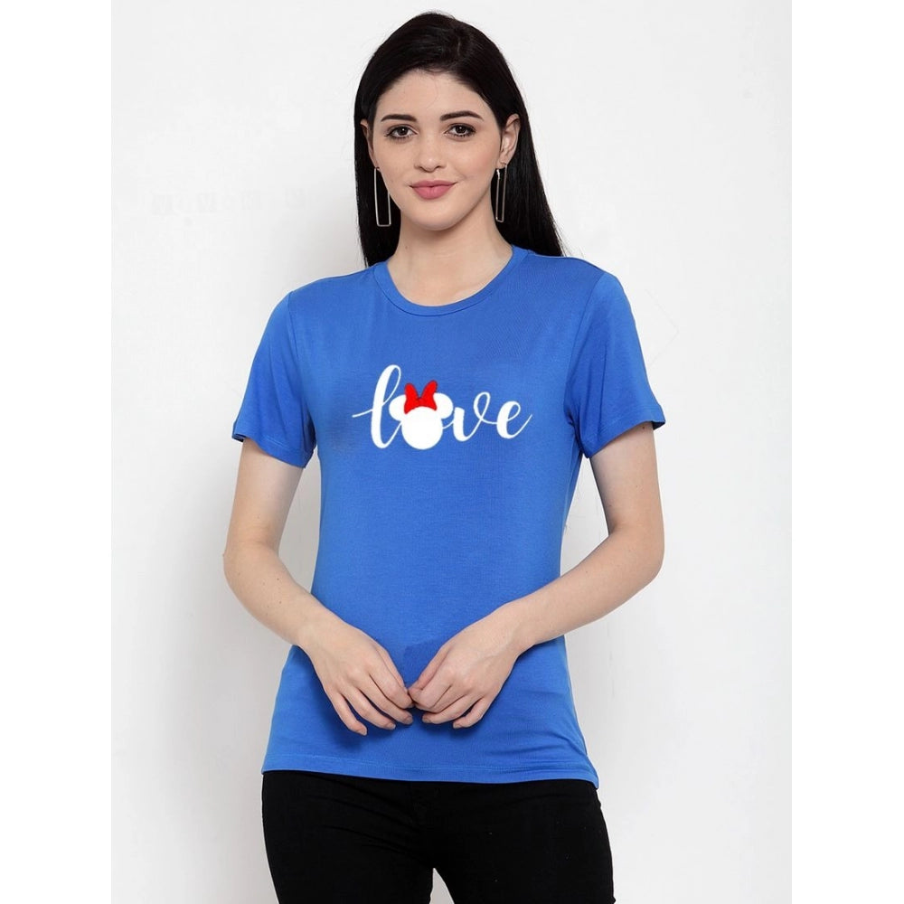 Sizzling Cotton Blend Love Printed T Shirt