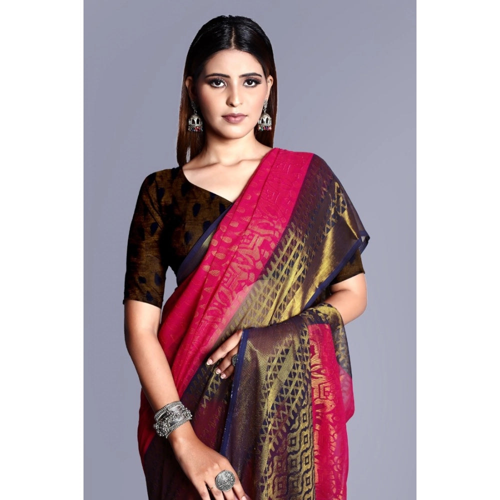 Awesome Viscose Rayon Printed Saree With Blouse piece