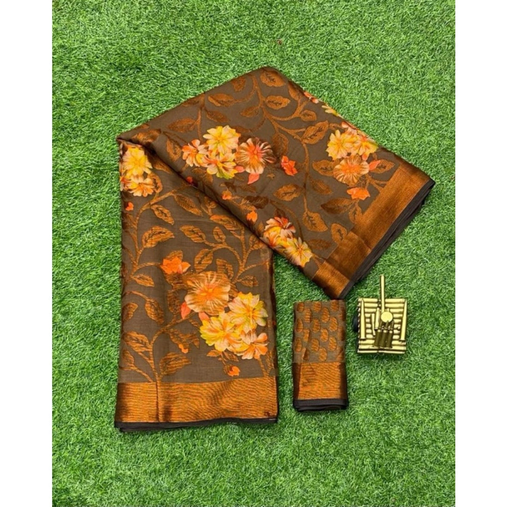 Embellished Viscose Rayon Printed Saree With Blouse piece