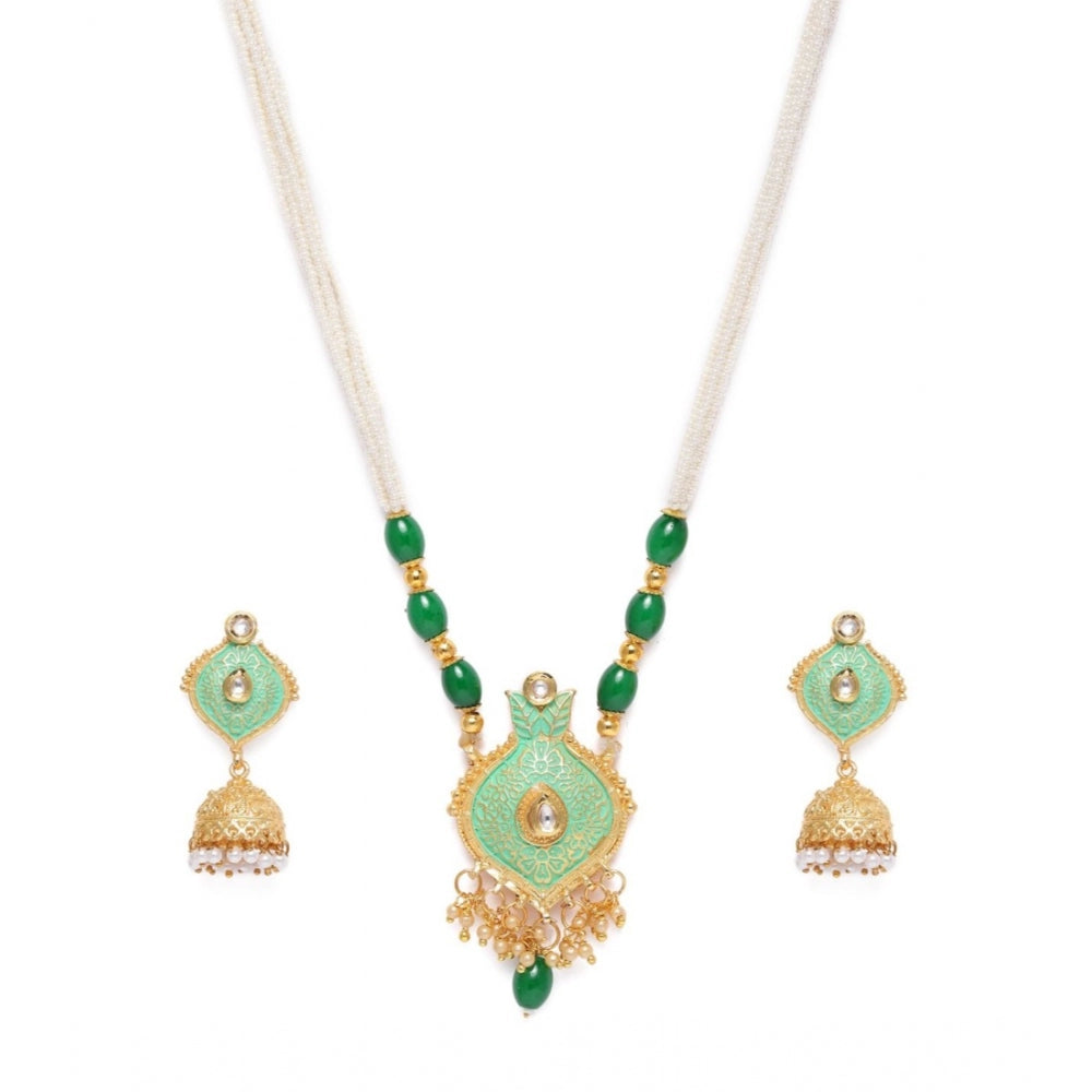 Elite Gold Plated Alloy Necklace and Earings Set