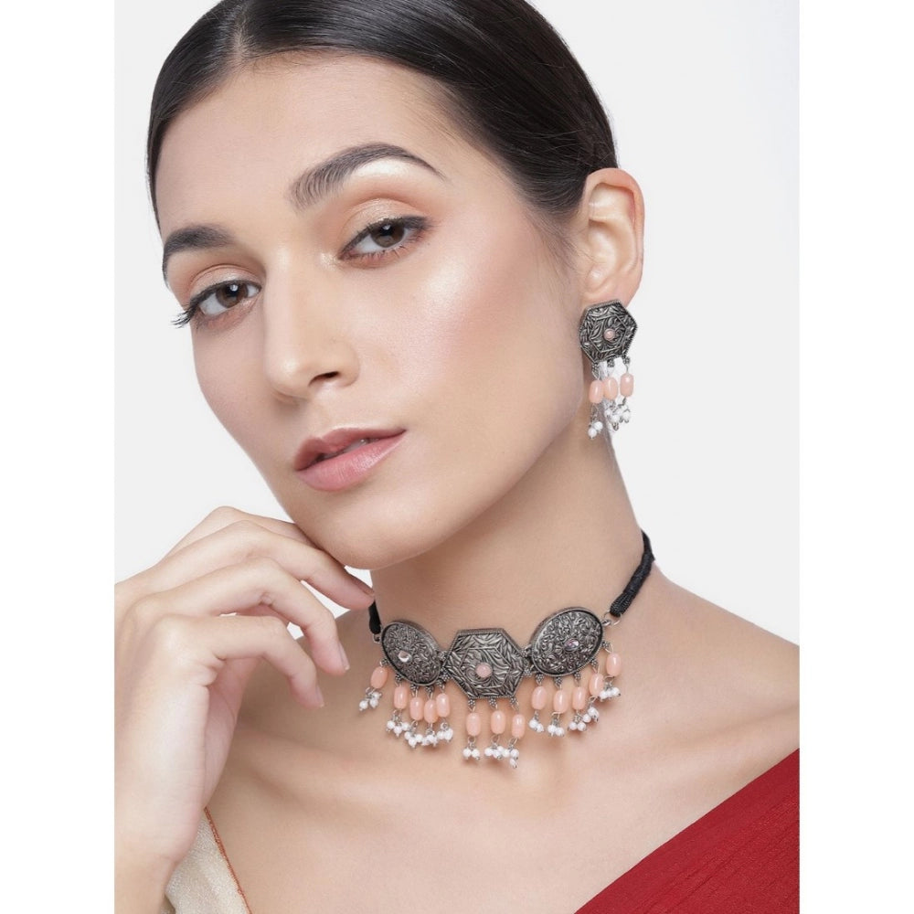 Unique Silver Alloy Necklace and Earings Set