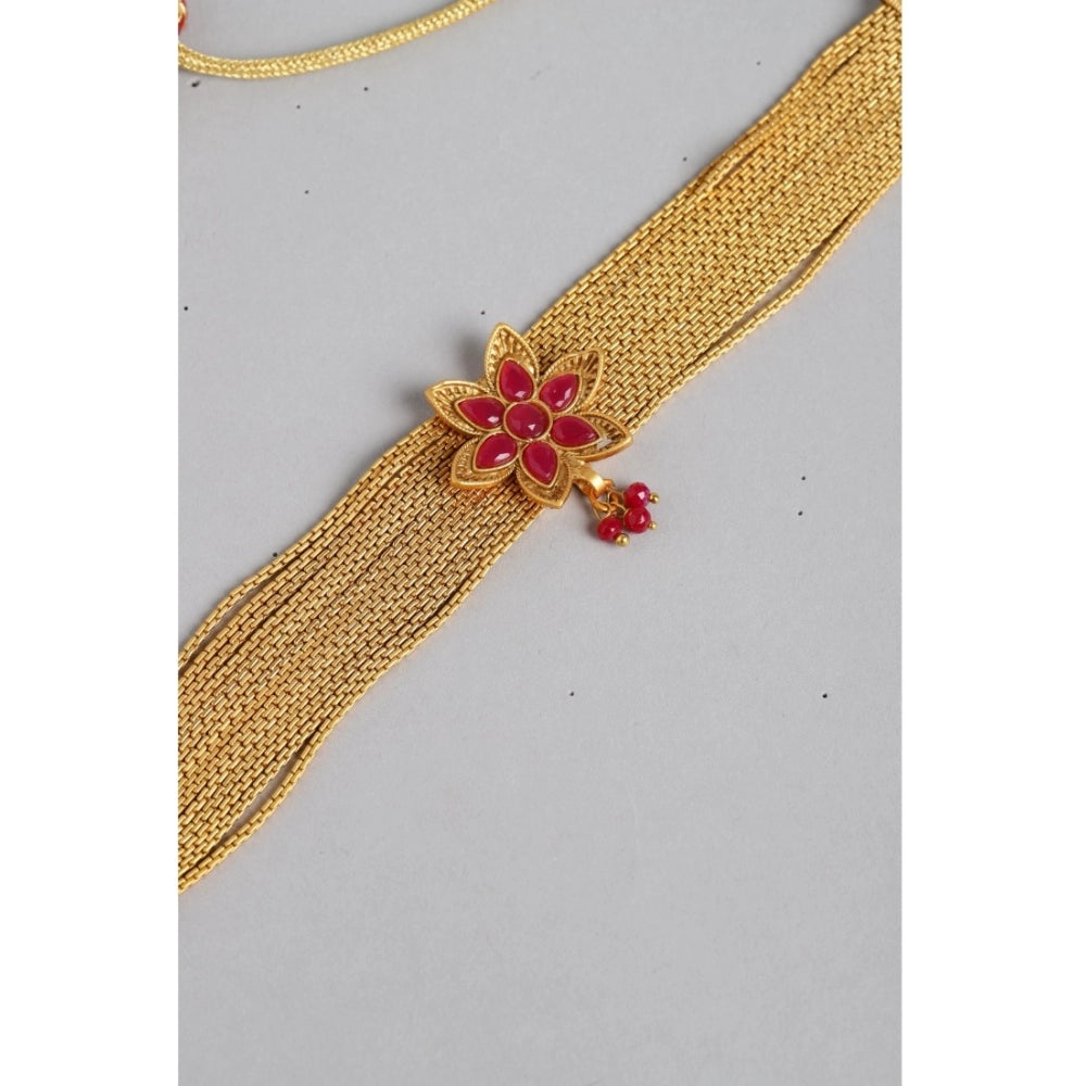 Royal Gold Plated Alloy Necklace and Earings Set