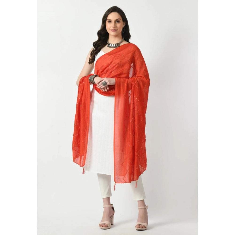 Attractive Women's Chanderi Self design Dupatta