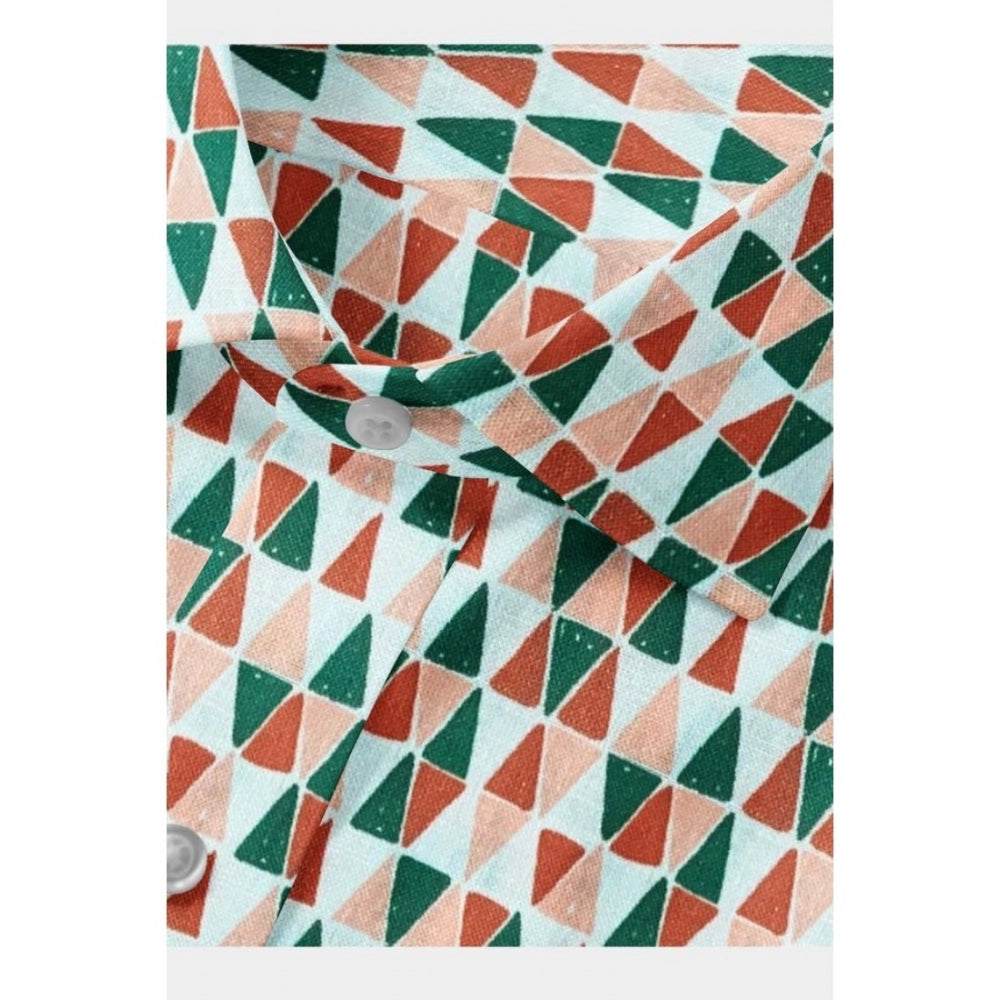 Men's Cotton Blended Printed Full Sleeve Shirt