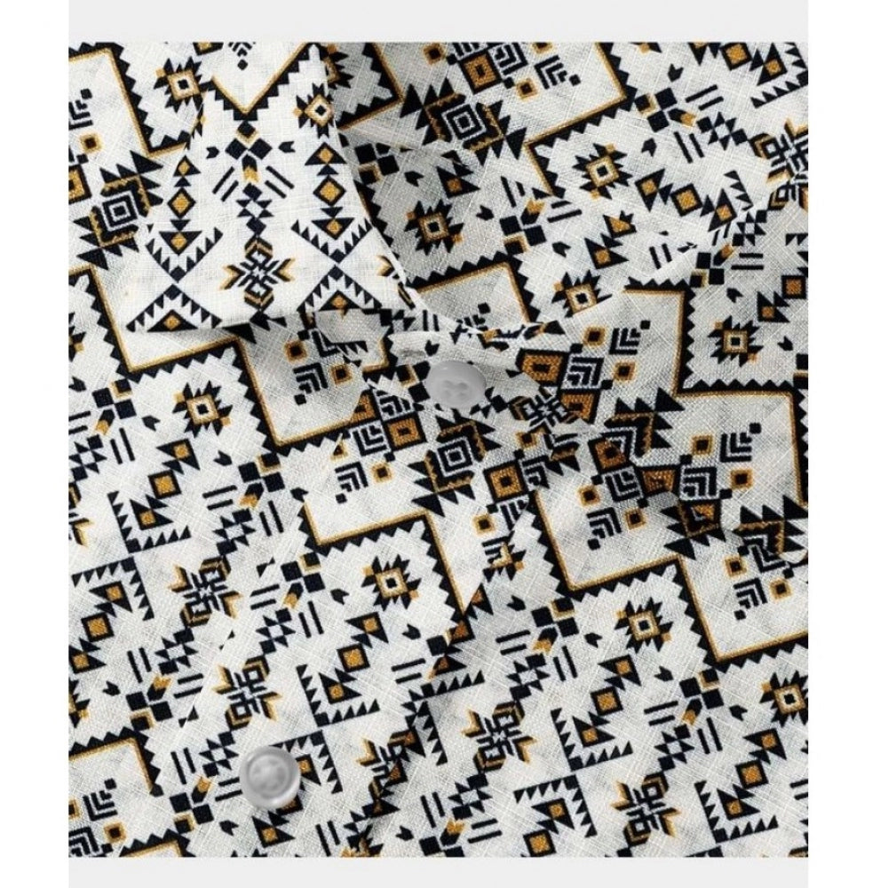 Men's Cotton Blended Printed Full Sleeve Shirt