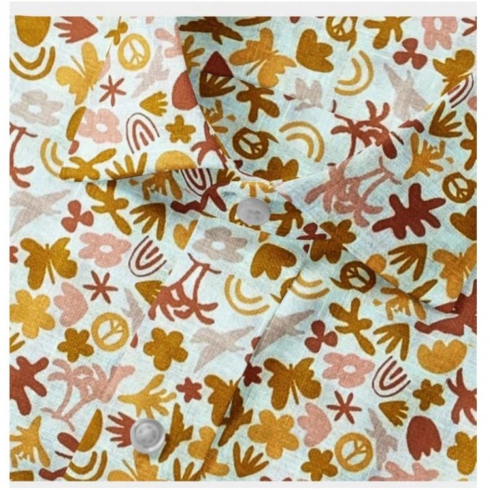 Men's Cotton Blended Printed Full Sleeve Shirt