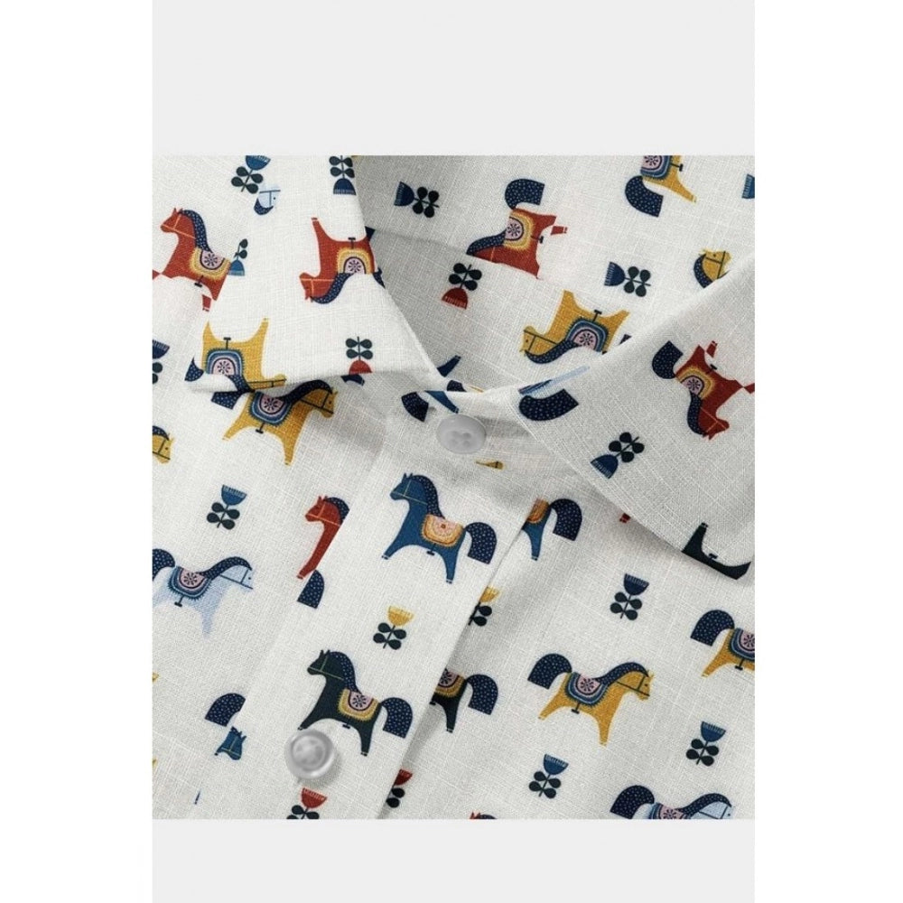 Men's Cotton Blended Printed Full Sleeve Shirt