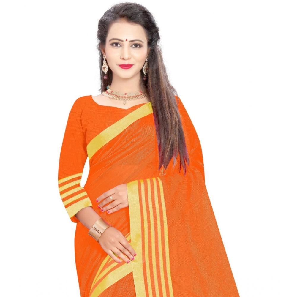 Superb Jacquard Striped Saree With Blouse Piece