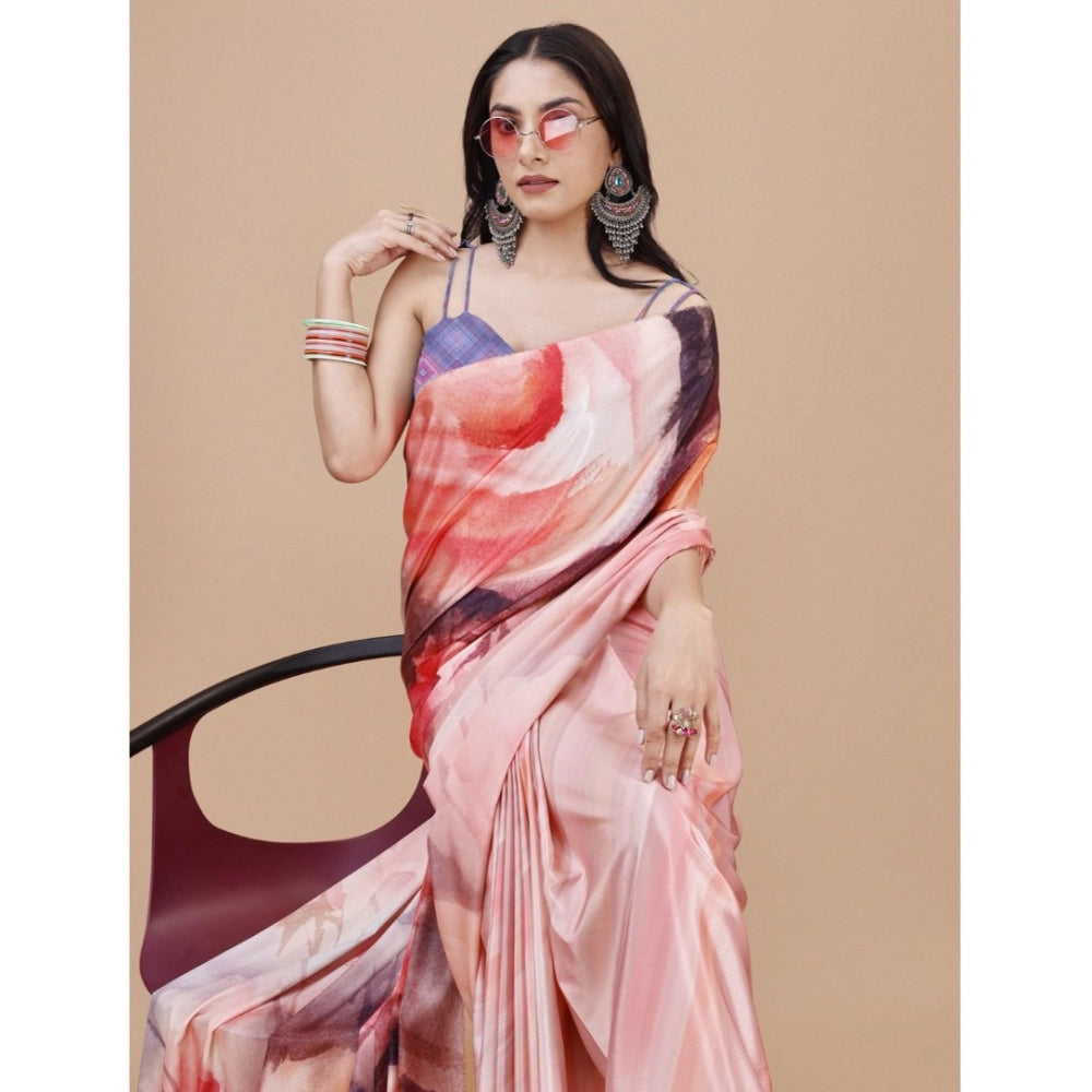 Fantastic Crepe Digital Print Saree With Blouse Piece