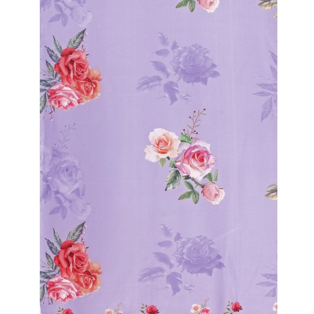 Fantastic Crepe Digital Print Saree With Blouse Piece