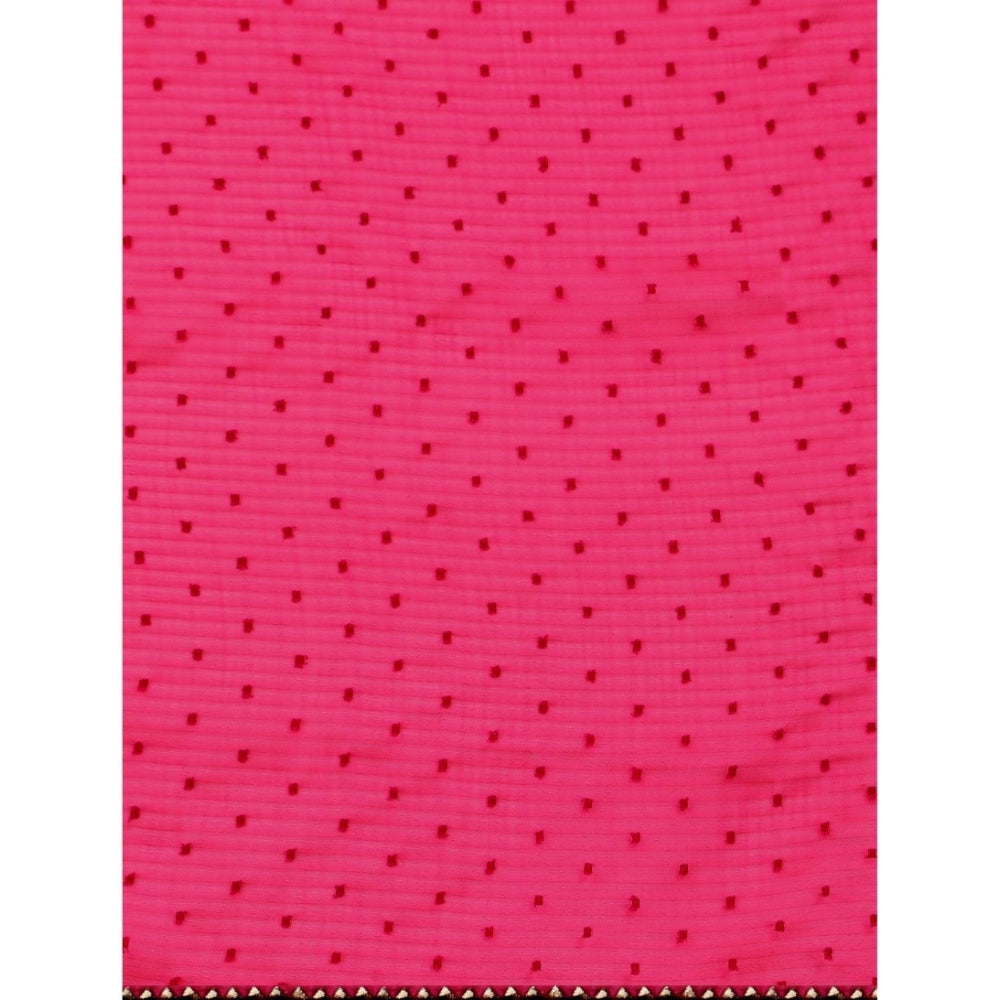 Incredible Silk Blend Embellished Saree With Blouse Piece