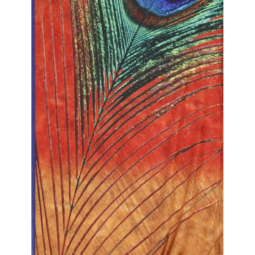 Fantastic Crepe Digital Print Saree With Blouse Piece