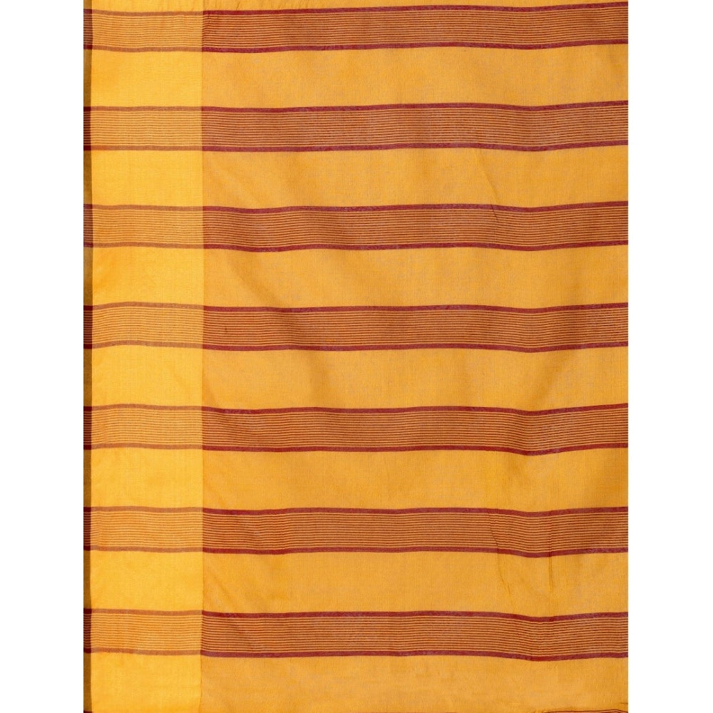 Delightful Cotton Silk Striped Saree With Blouse Piece
