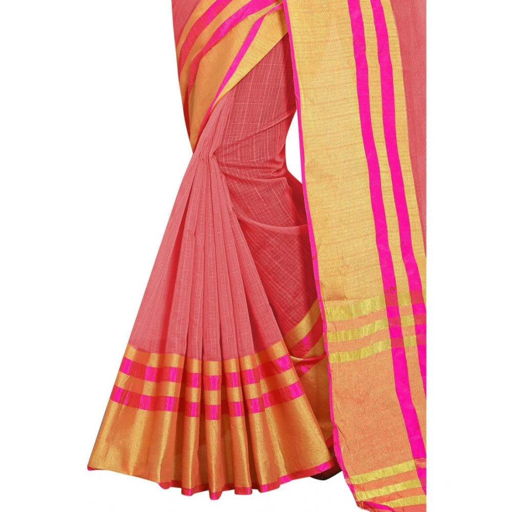 Superb Jacquard Striped Saree With Blouse Piece