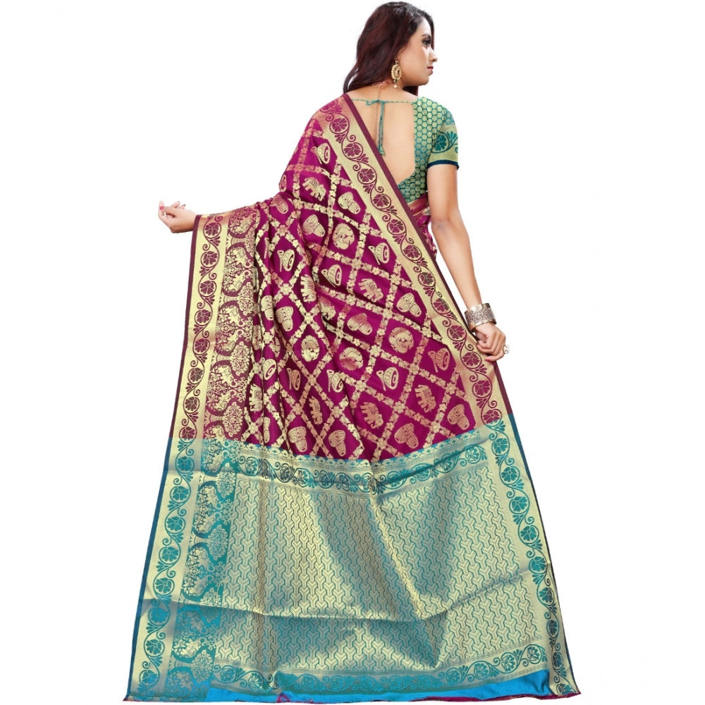 Glorious Jacquard Woven Saree With Blouse Piece