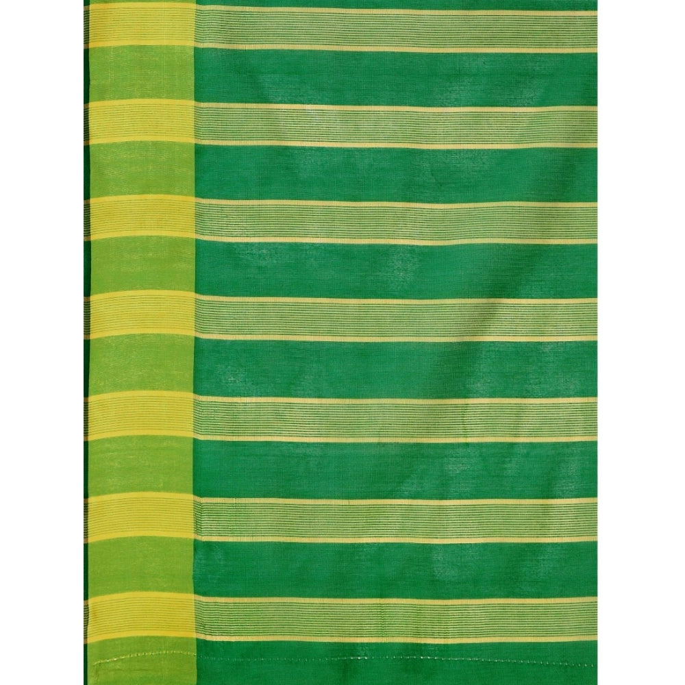 Delightful Cotton Silk Striped Saree With Blouse Piece