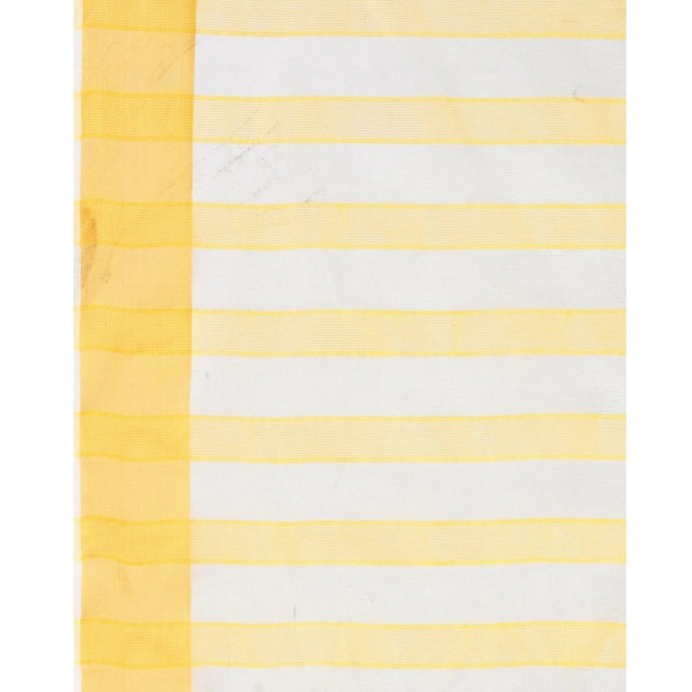 Delightful Cotton Silk Striped Saree With Blouse Piece