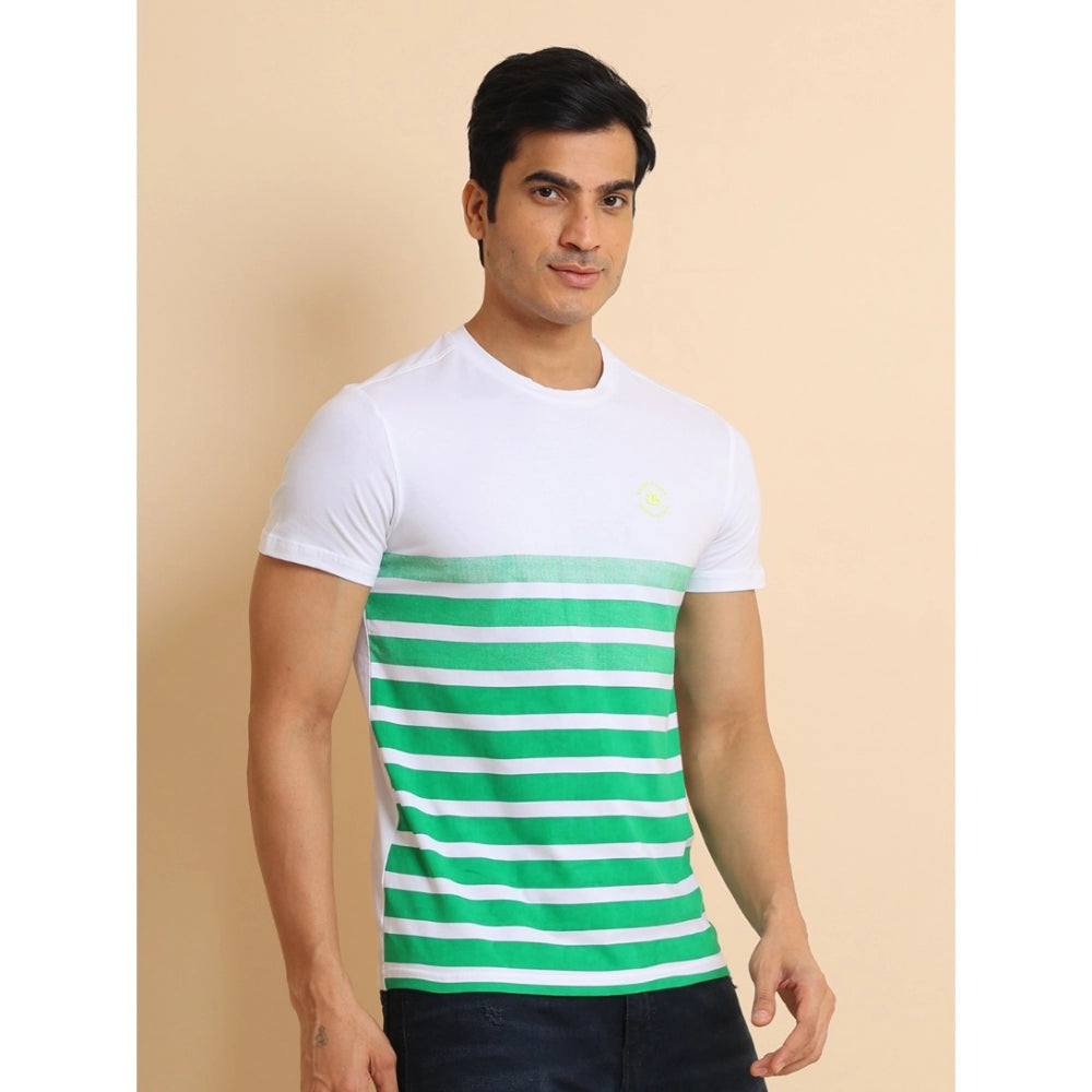 Men's Casual Cotton Printed Round Neck Half Sleeve T Shirt