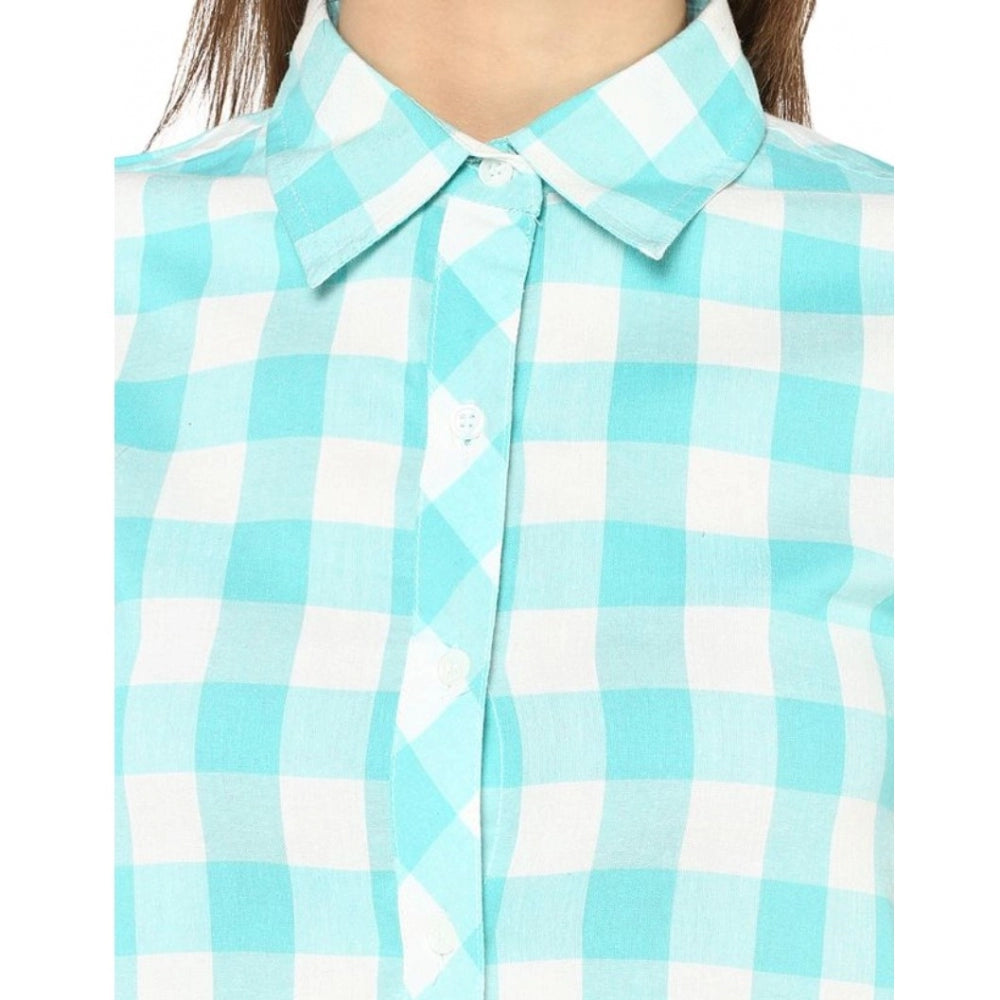 Modish Rayon Checkered Short Sleeve Above Knee Dress