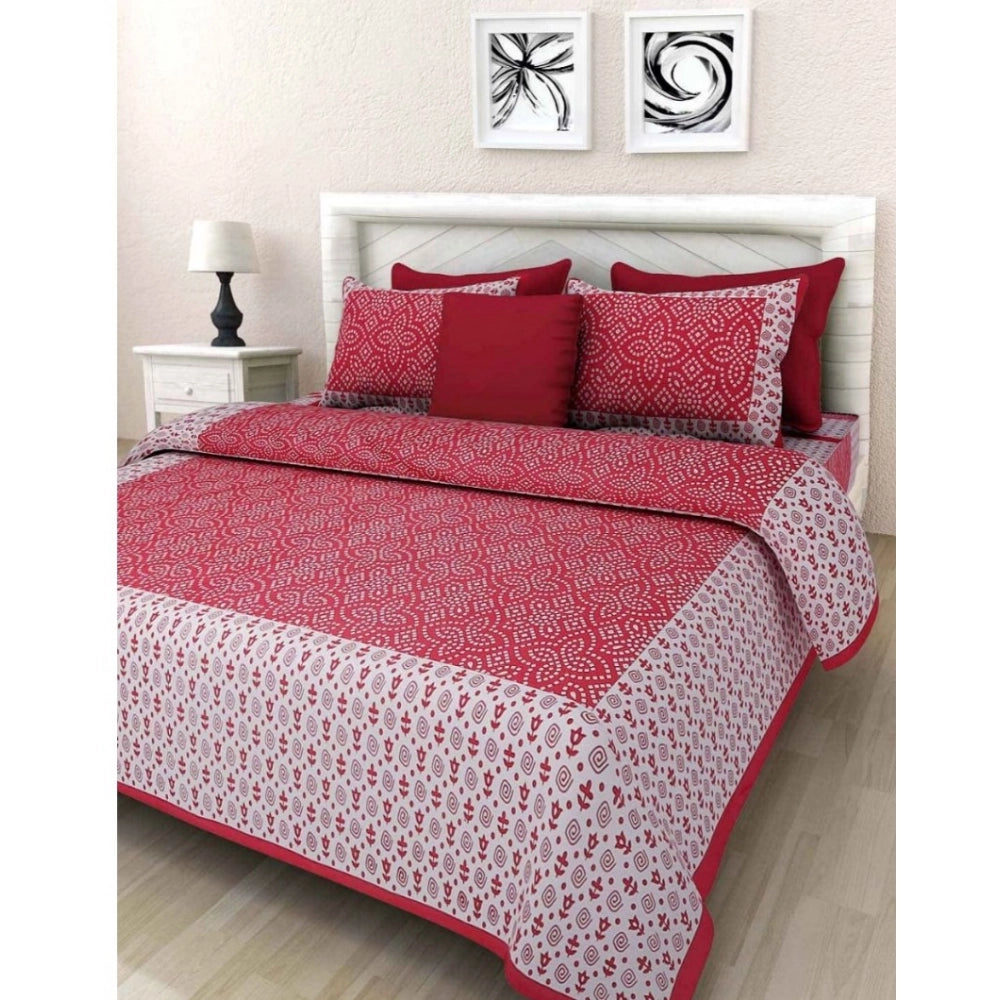 Alluring Cotton Printed Queen Size Bedsheet With 2 Pillow Covers