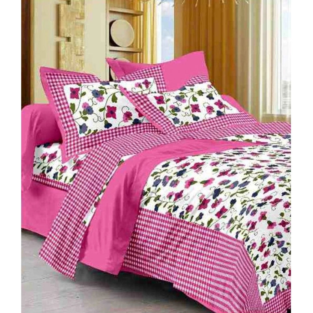 Alluring Cotton Printed Queen Size Bedsheet With 2 Pillow Covers