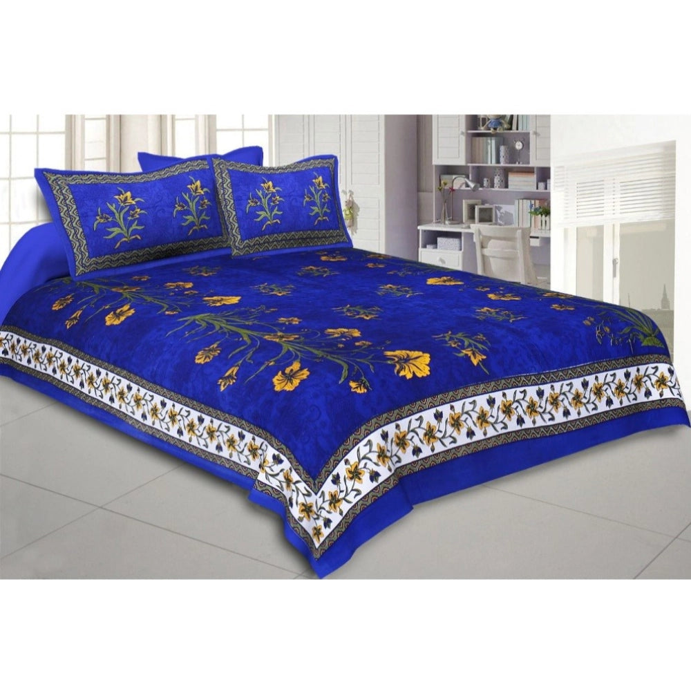 Sensational Cotton Printed Queen Size Bedsheet With 2 Pillow Covers