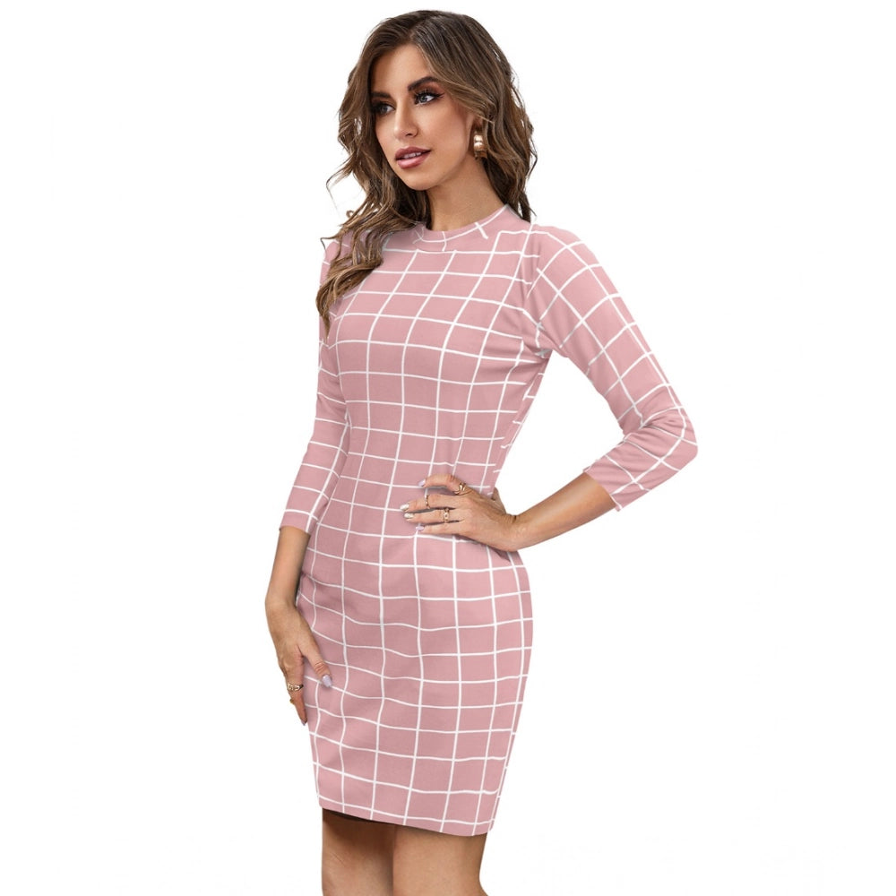 Sassy Women's Polyester Solid High Neck Full Sleeve Dress
