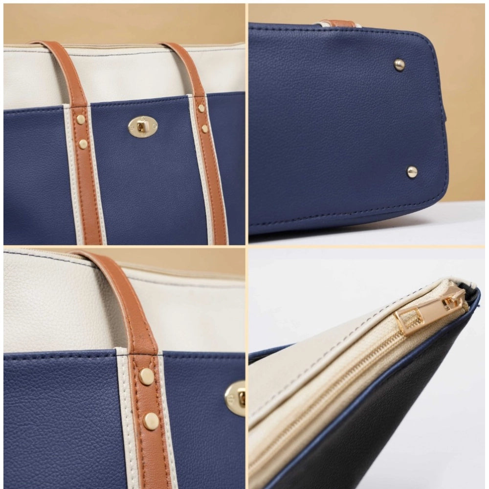 Fashionable Women's Faux Leather Large Shoulder Zipper Handbag