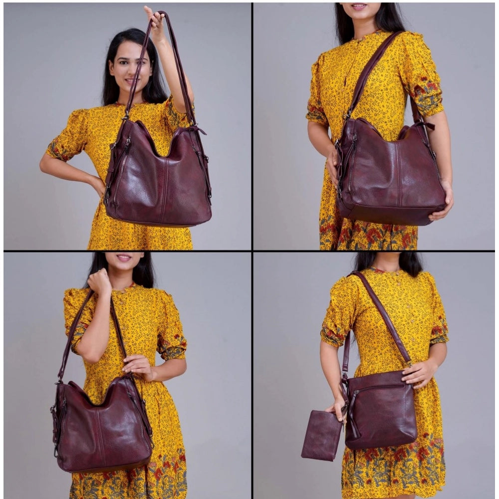 Sensational Women's PU Leather Medium Shoulder Zipper Handbag