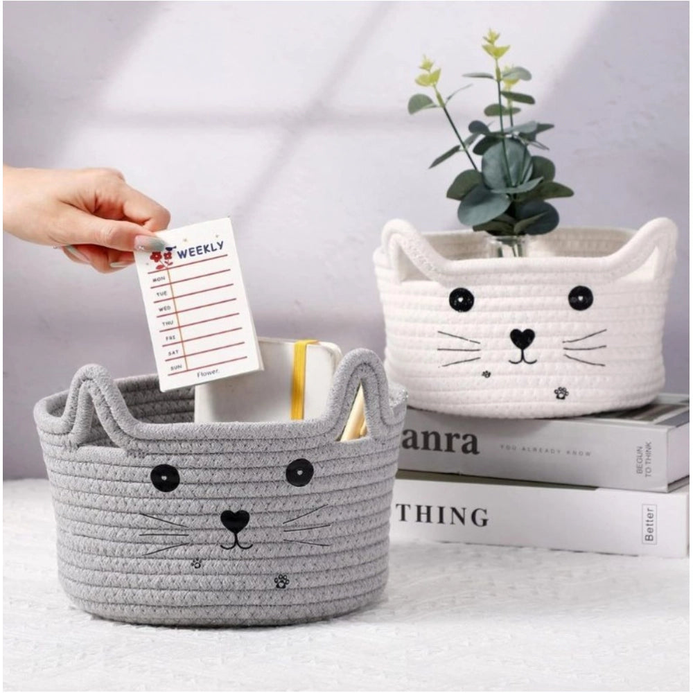 Classy Cotton Small Cat With Face Basket Pack of 1