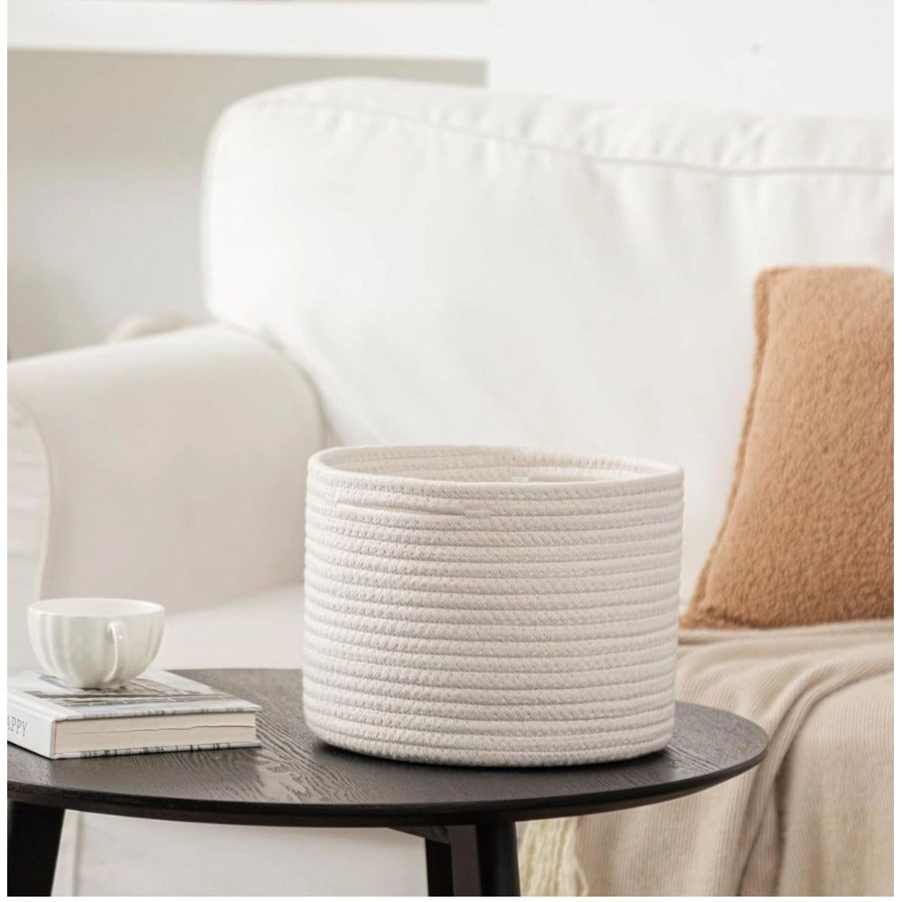 Attractive Cotton Storage Rope Woven Baskets 9x7 Inch Pack of 1