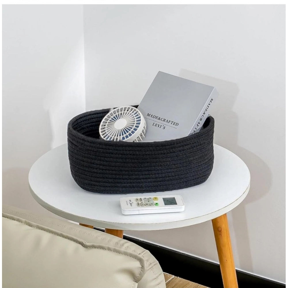 Attractive Cotton Oval Storage Rope Woven Baskets Pack of 1