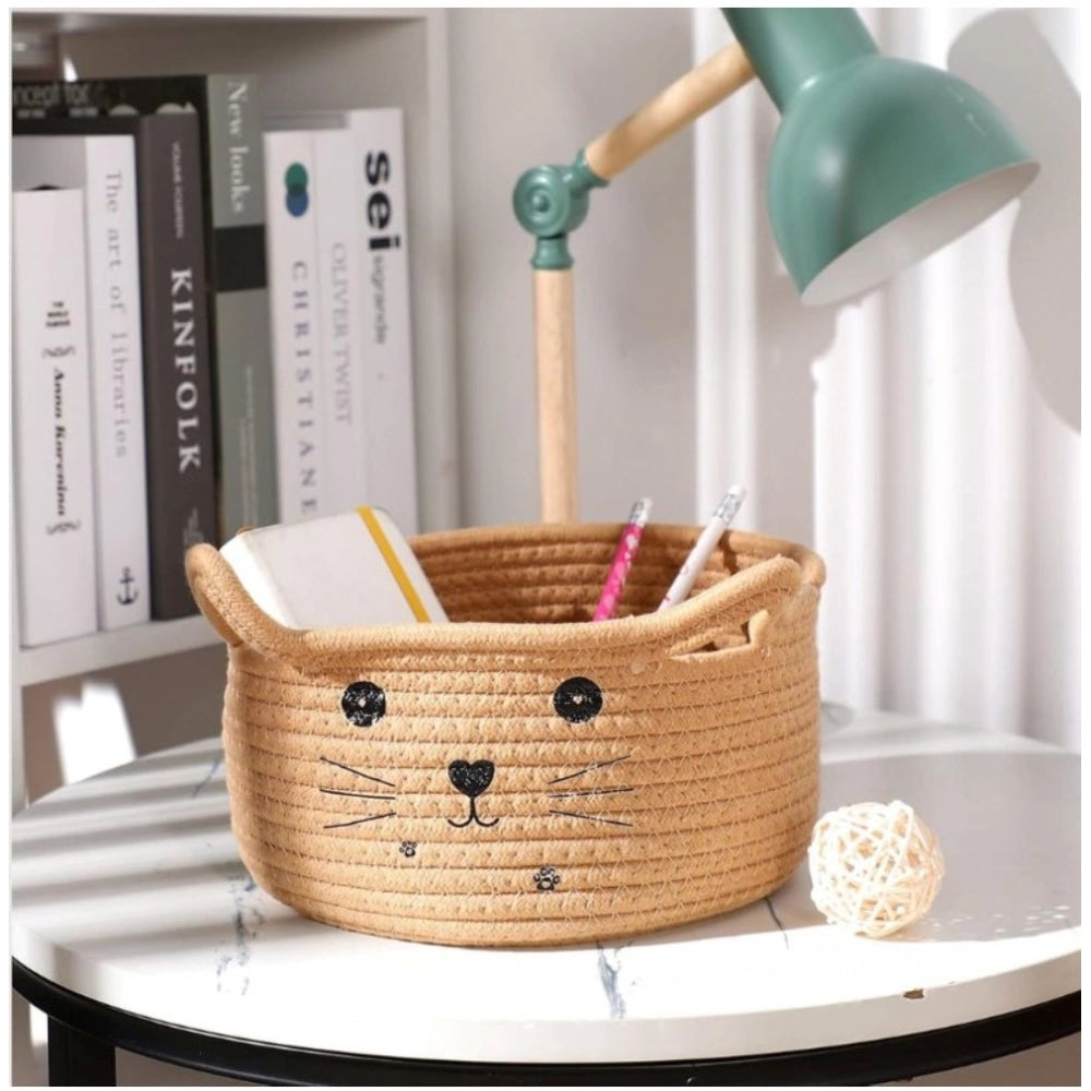 Classy Cotton Small Cat With Face Basket Pack of 1