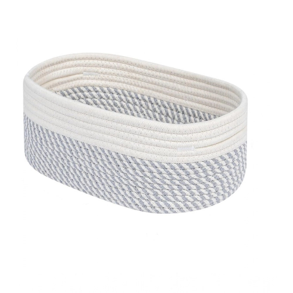 Attractive Cotton Oval Storage Rope Woven Baskets Pack of 1