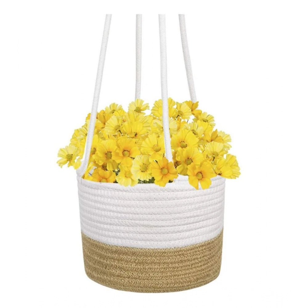 Graceful Cotton Hanging Planter Flower Basket Pack of 1