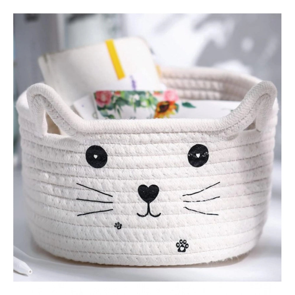 Classy Cotton Small Cat With Face Basket Pack of 1