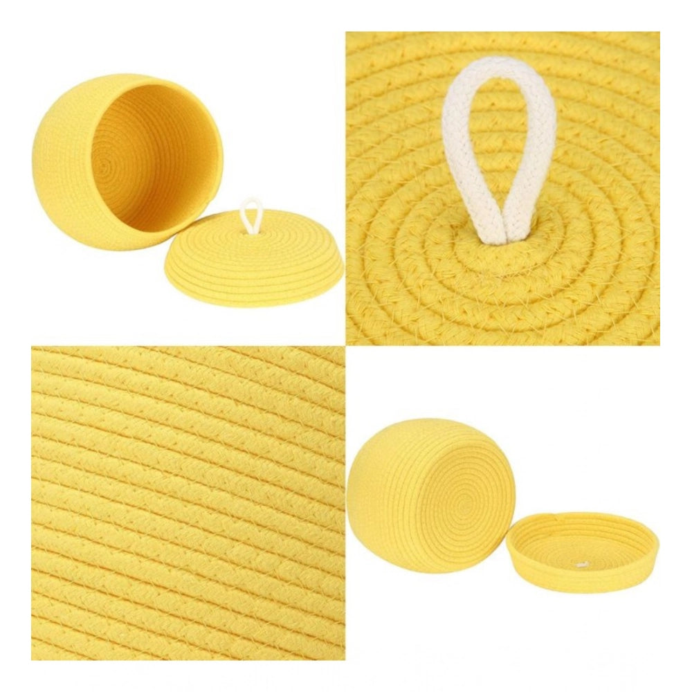 Designer Cotton Bear Shaped Storage Matka Basket With Lid Pack of 1