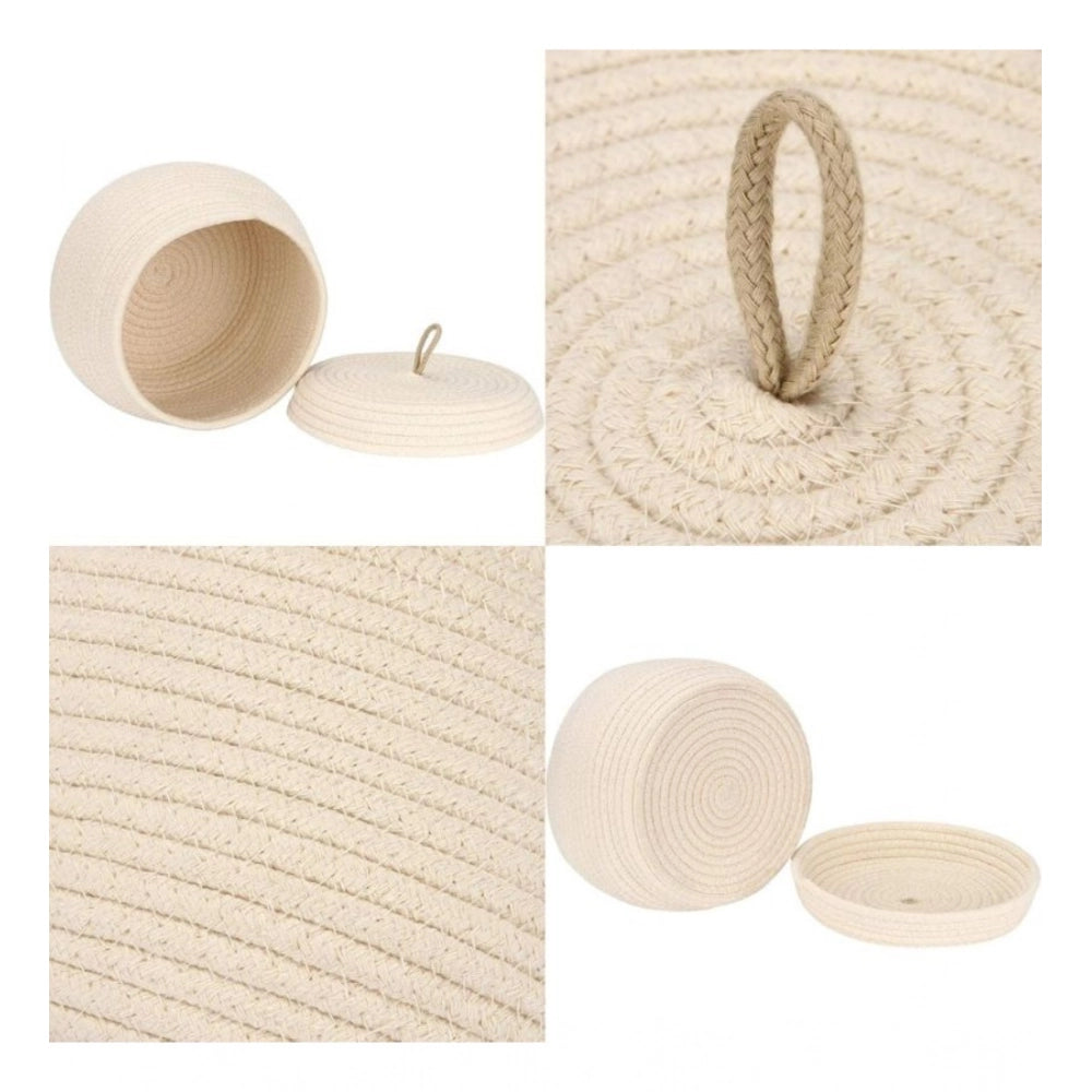 Designer Cotton Bear Shaped Storage Matka Basket With Lid Pack of 1