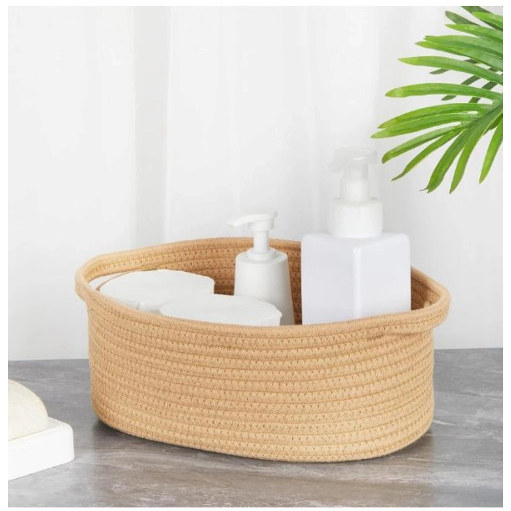 Sizzling Cotton 2 Pcs Oval Basket Storage Basket For Clothes