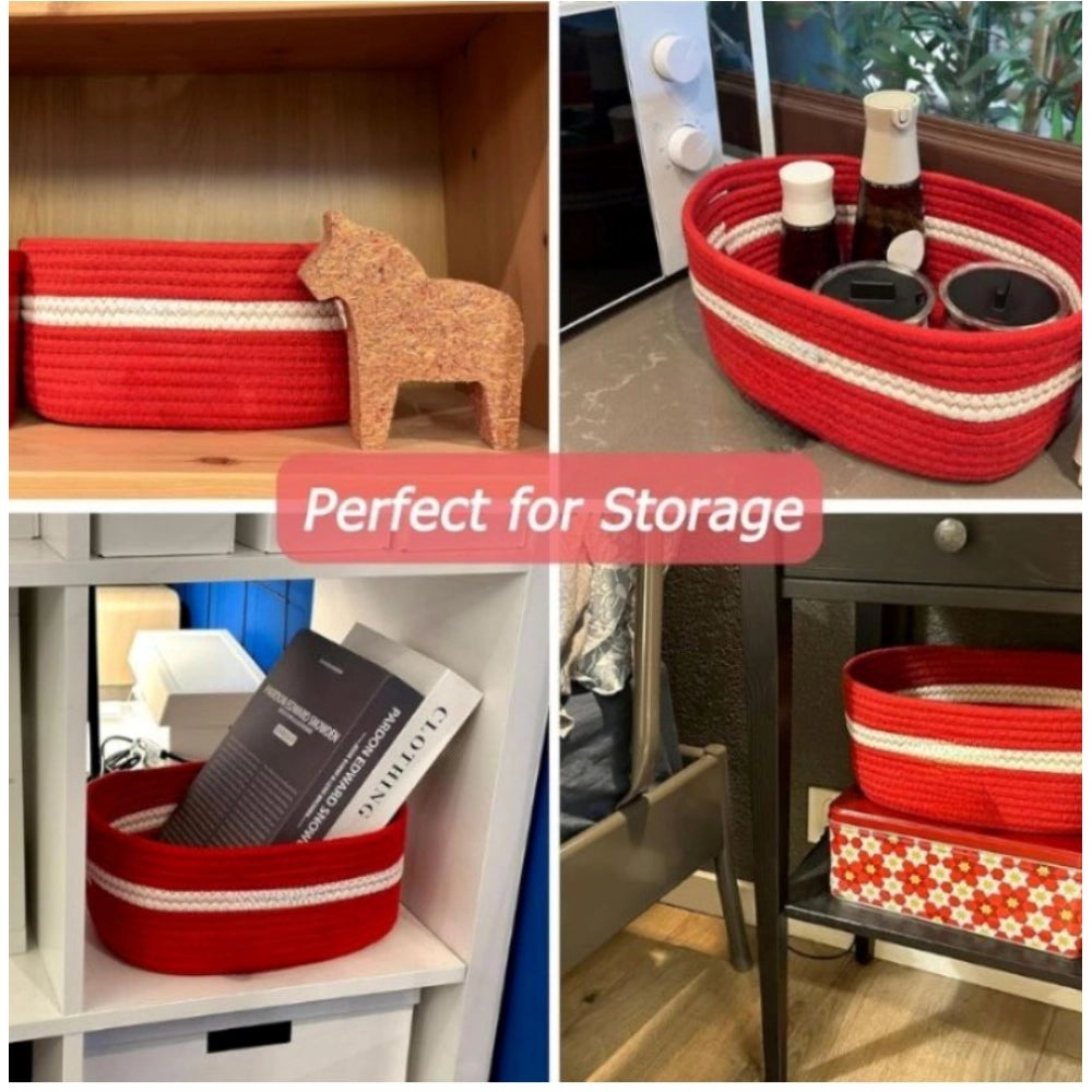 Marvellous Cotton Basket Inch Pack of 1 Storage Basket For Clothes