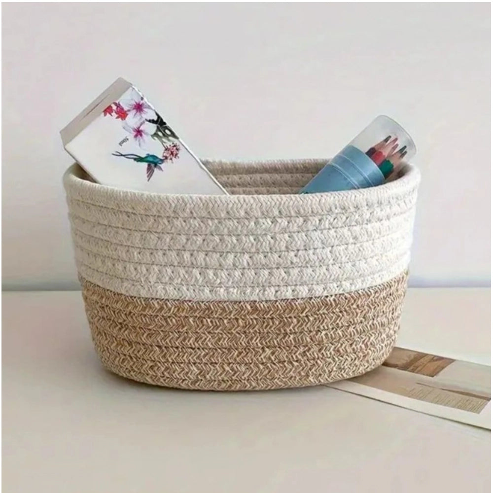 Ravishing Cotton Bathroom Storage Basket Pack of 1 Storage Basket For Clothes
