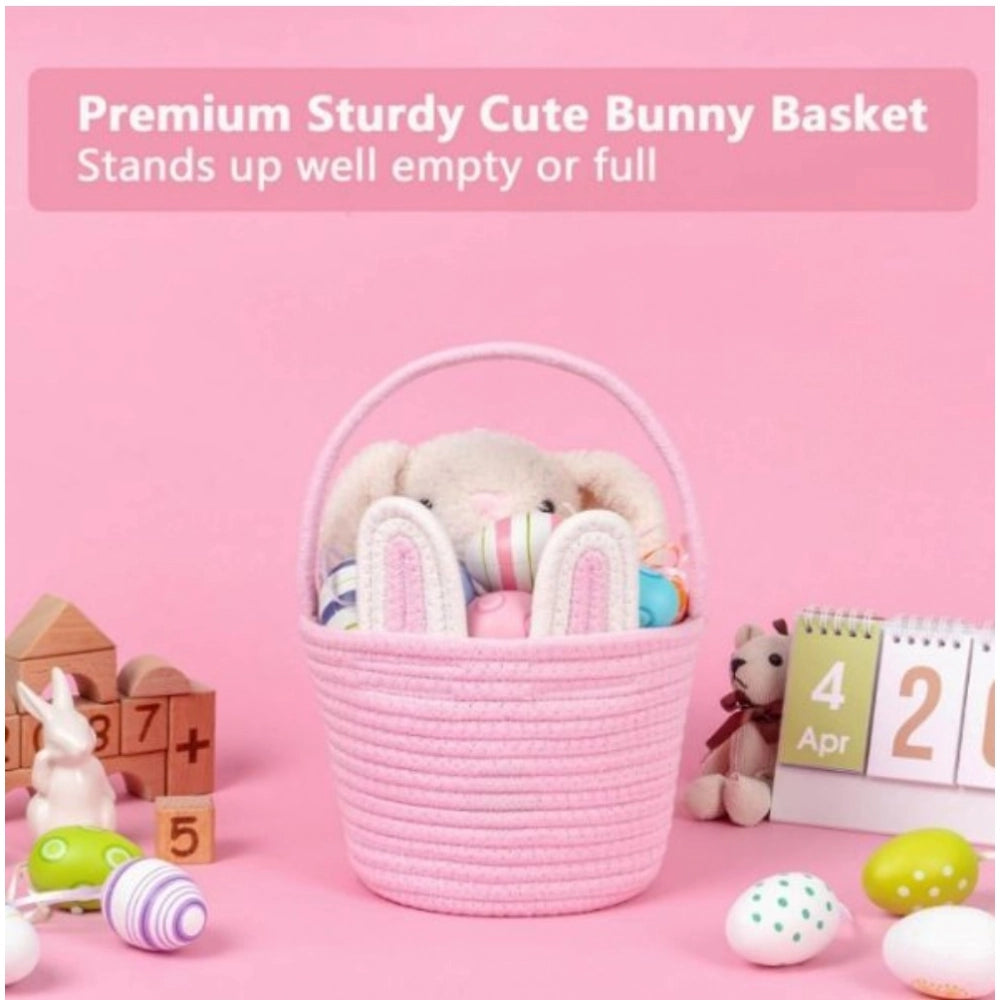 Magnificent Cotton Ear Toy Bucket Pack of 1 Storage Basket For Clothes