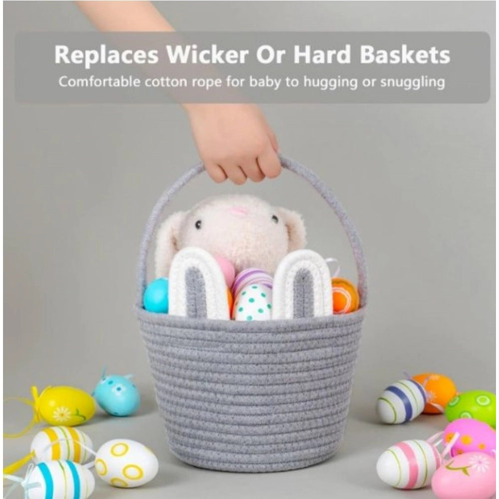 Magnificent Cotton Ear Toys Bucket Pack of 1 Storage Basket For Clothes